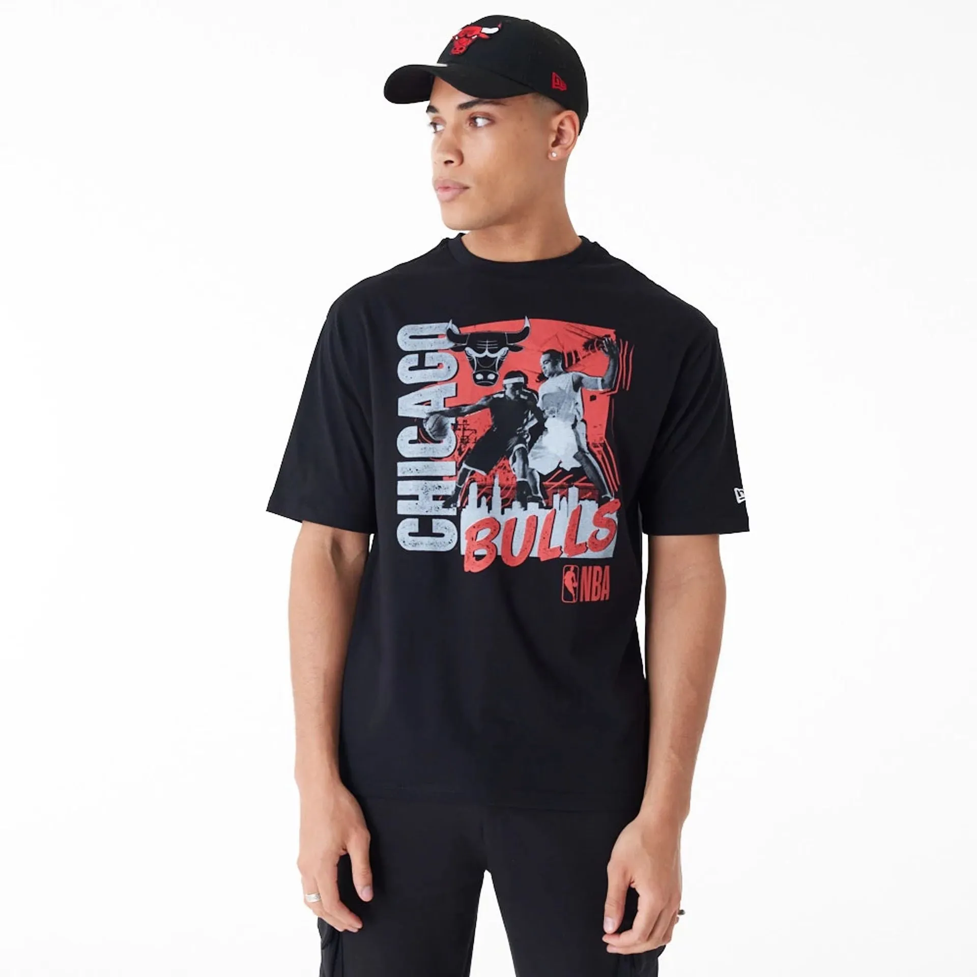 Chicago Bulls NBA Player Graphic Black Oversized T-Shirt