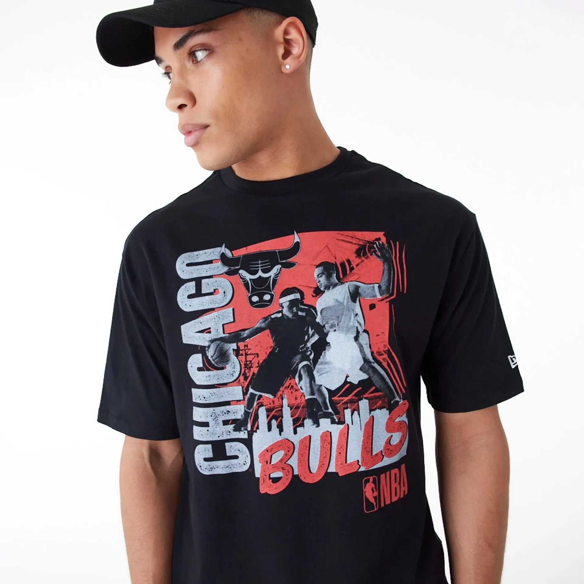 Chicago Bulls NBA Player Graphic Black Oversized T-Shirt