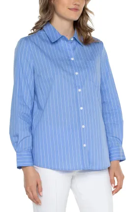 Classic Button Front Poplin Shirt