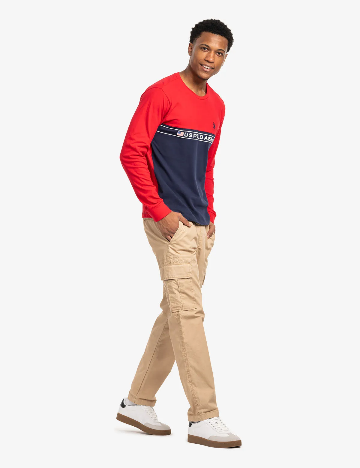 COLORBLOCK PIECED LONG SLEEVE T-SHIRT
