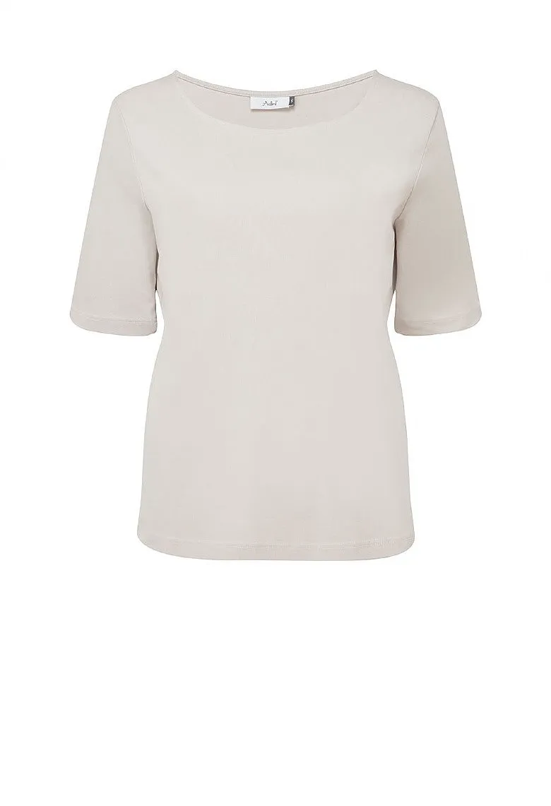 Cotton Rib Bianca Top -Stone