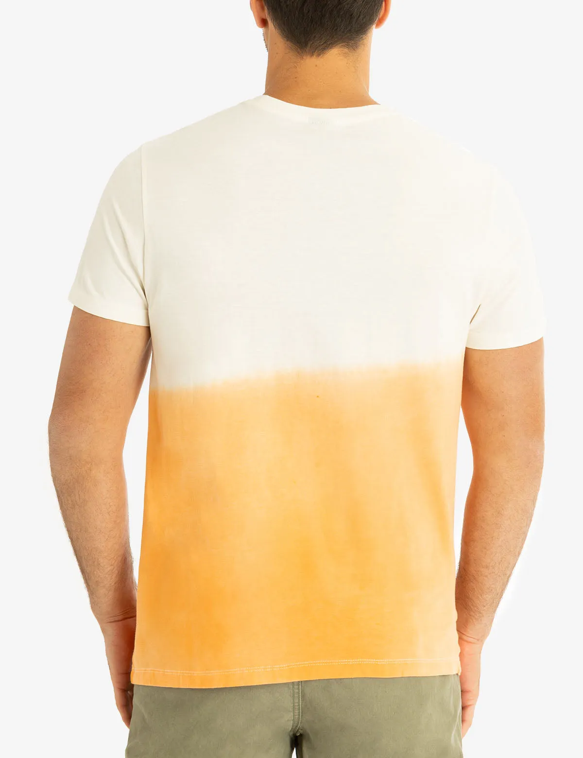 CREW NECK DIP DYE T-SHIRT WITH POCKET
