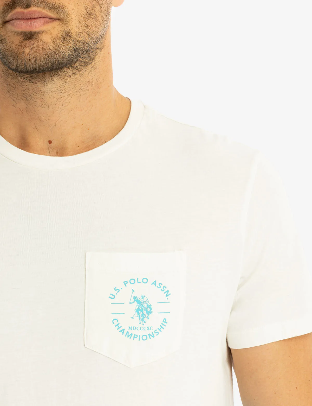 CREW NECK DIP DYE T-SHIRT WITH POCKET