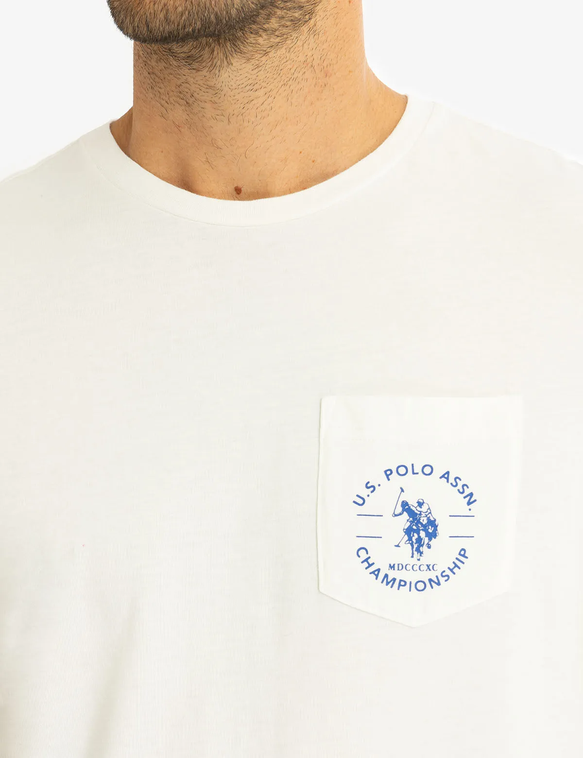 CREW NECK DIP DYE T-SHIRT WITH POCKET