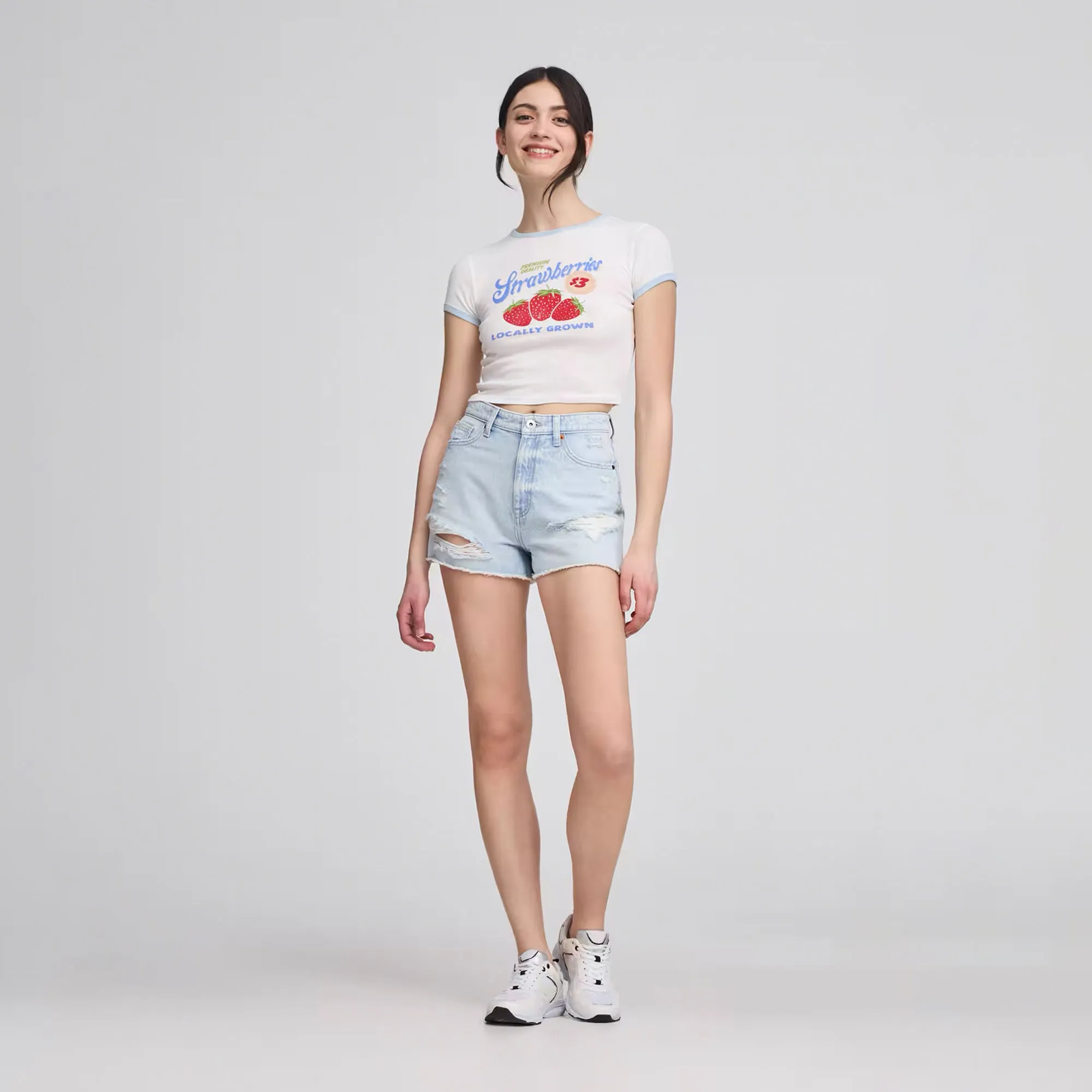 Cropped Short Sleeve T-Shirt