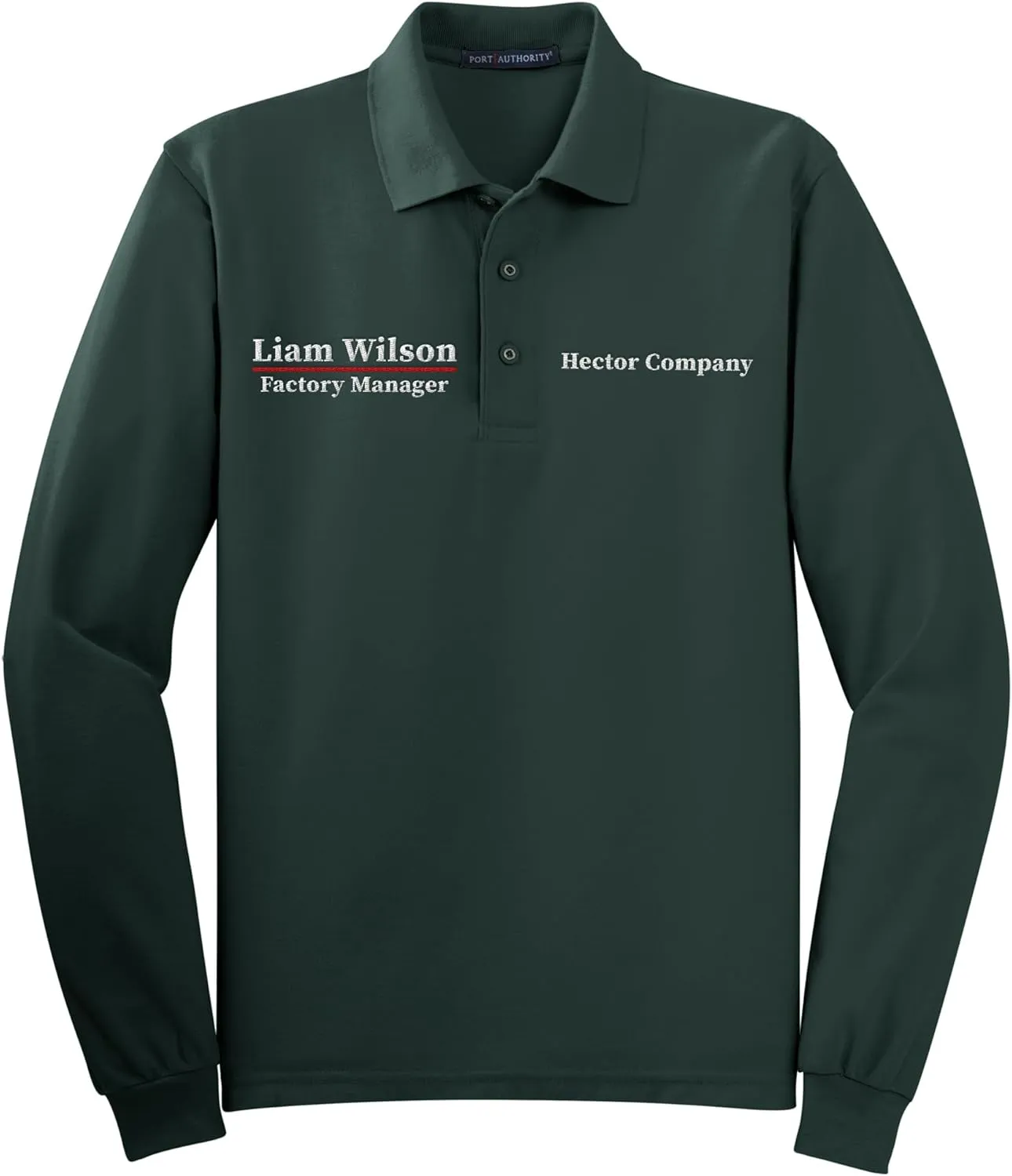 Custom Embroidered Long Sleeve Polo Shirts for Men Personalized Embroidery Add Your Name Text