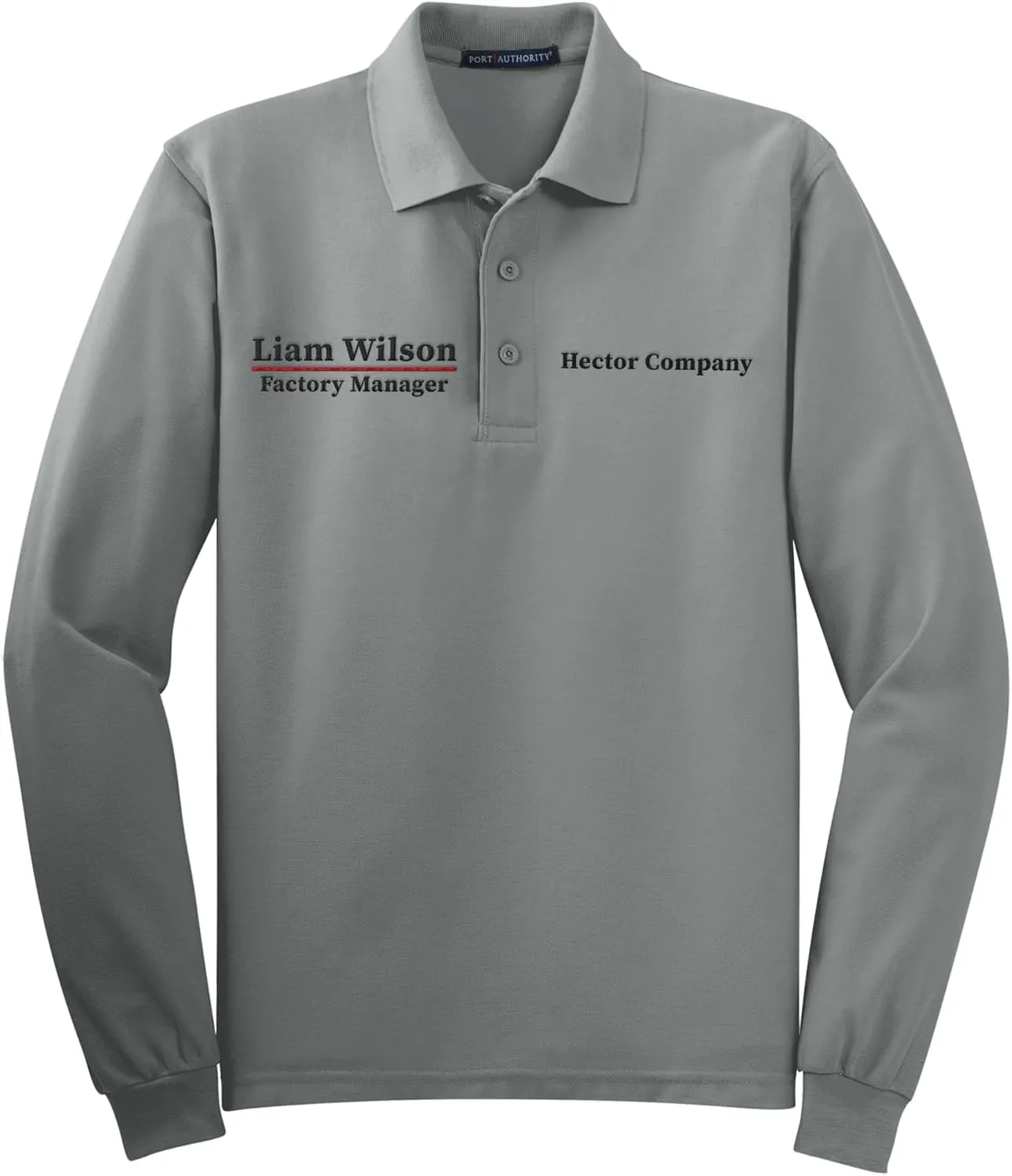 Custom Embroidered Long Sleeve Polo Shirts for Men Personalized Embroidery Add Your Name Text