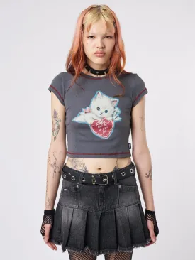 Cute Kitty Grey Baby Tee