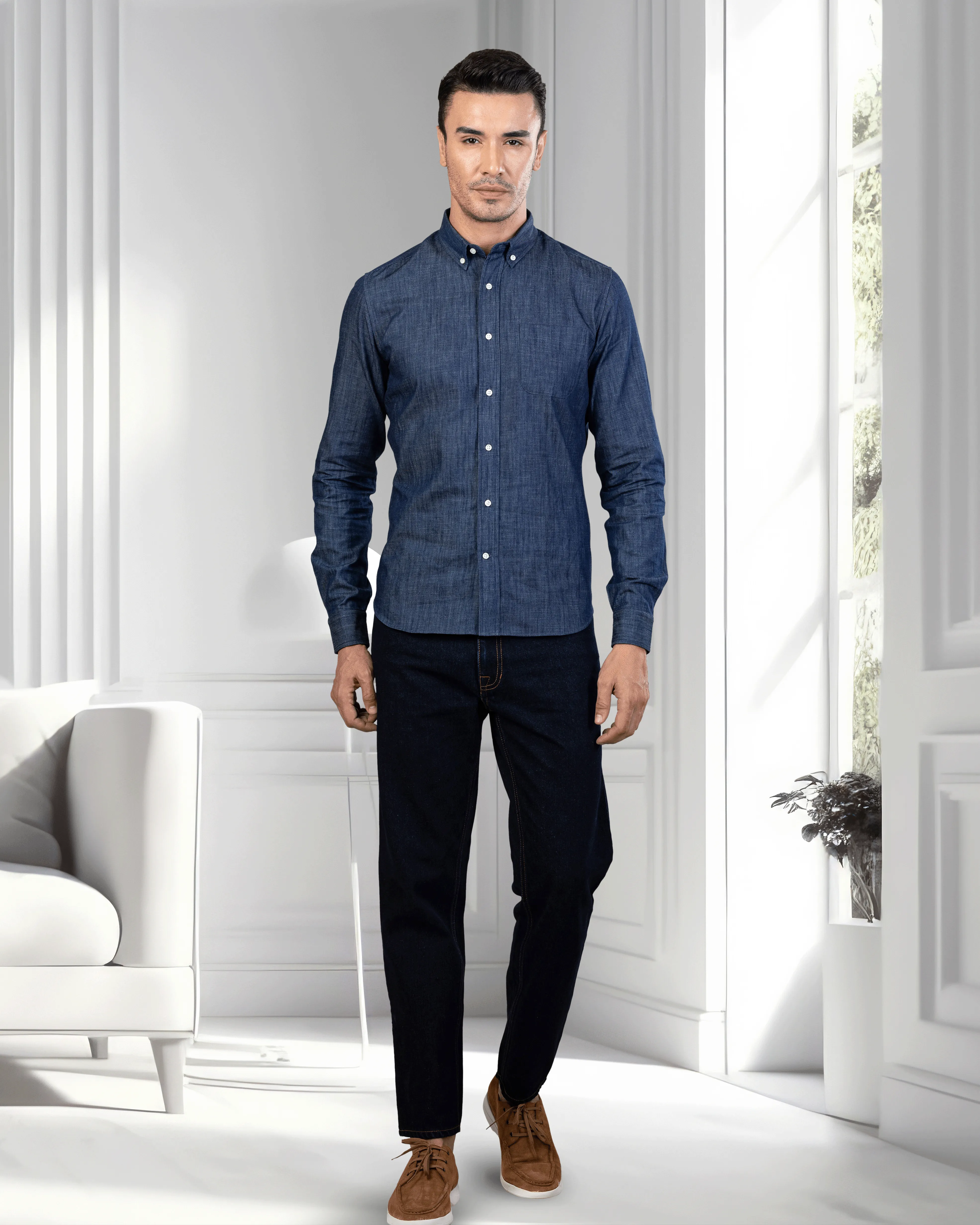 Dark Blue Denim Shirt
