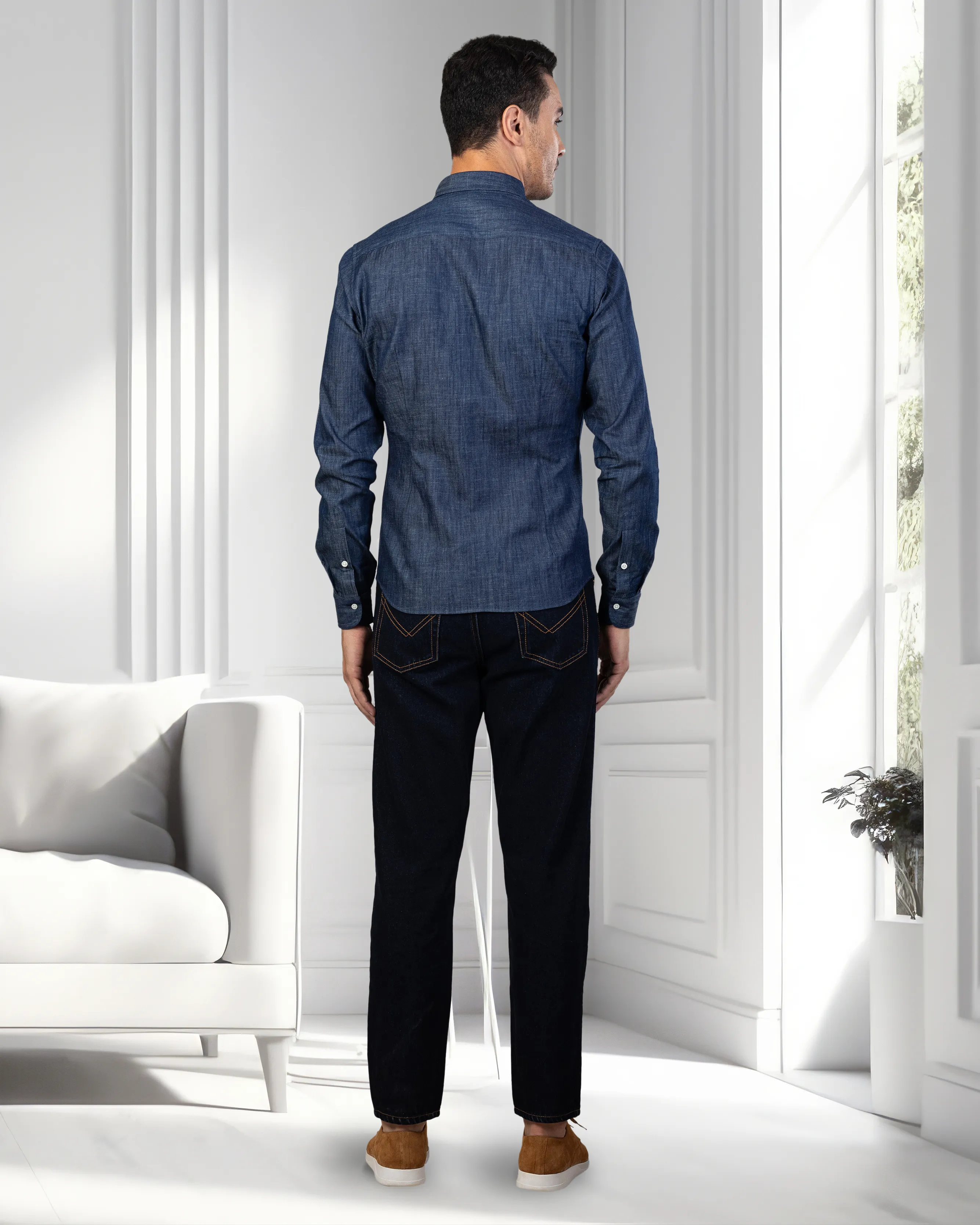 Dark Blue Denim Shirt