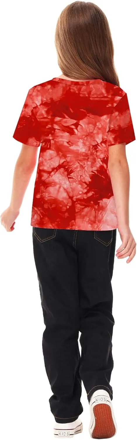 Deerose Kids Striped Shirts Short Sleeve Boy Girls July 4th Patriotic Tee Top 3-14 Years