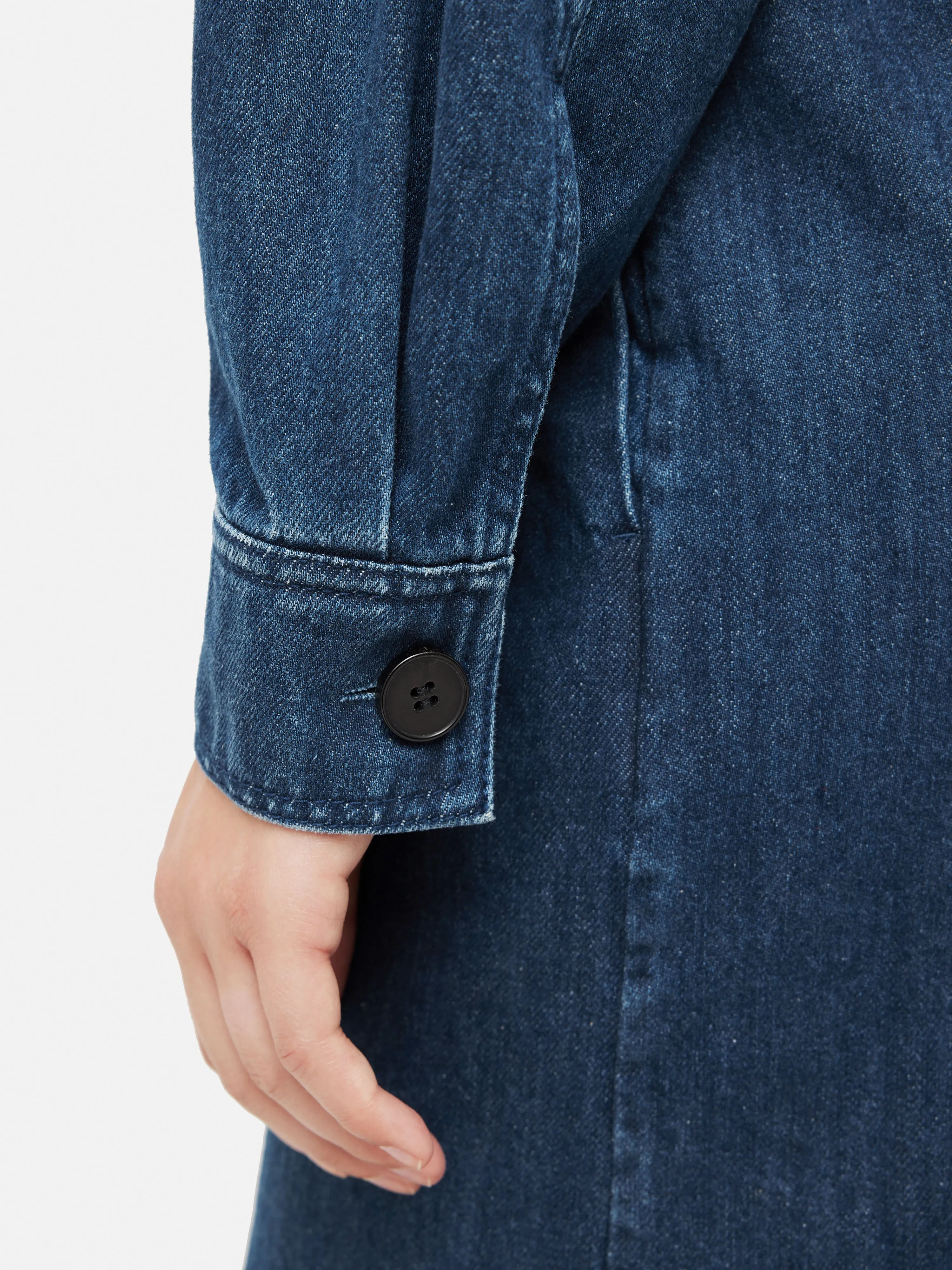 Denim Gathered Dress | Blue