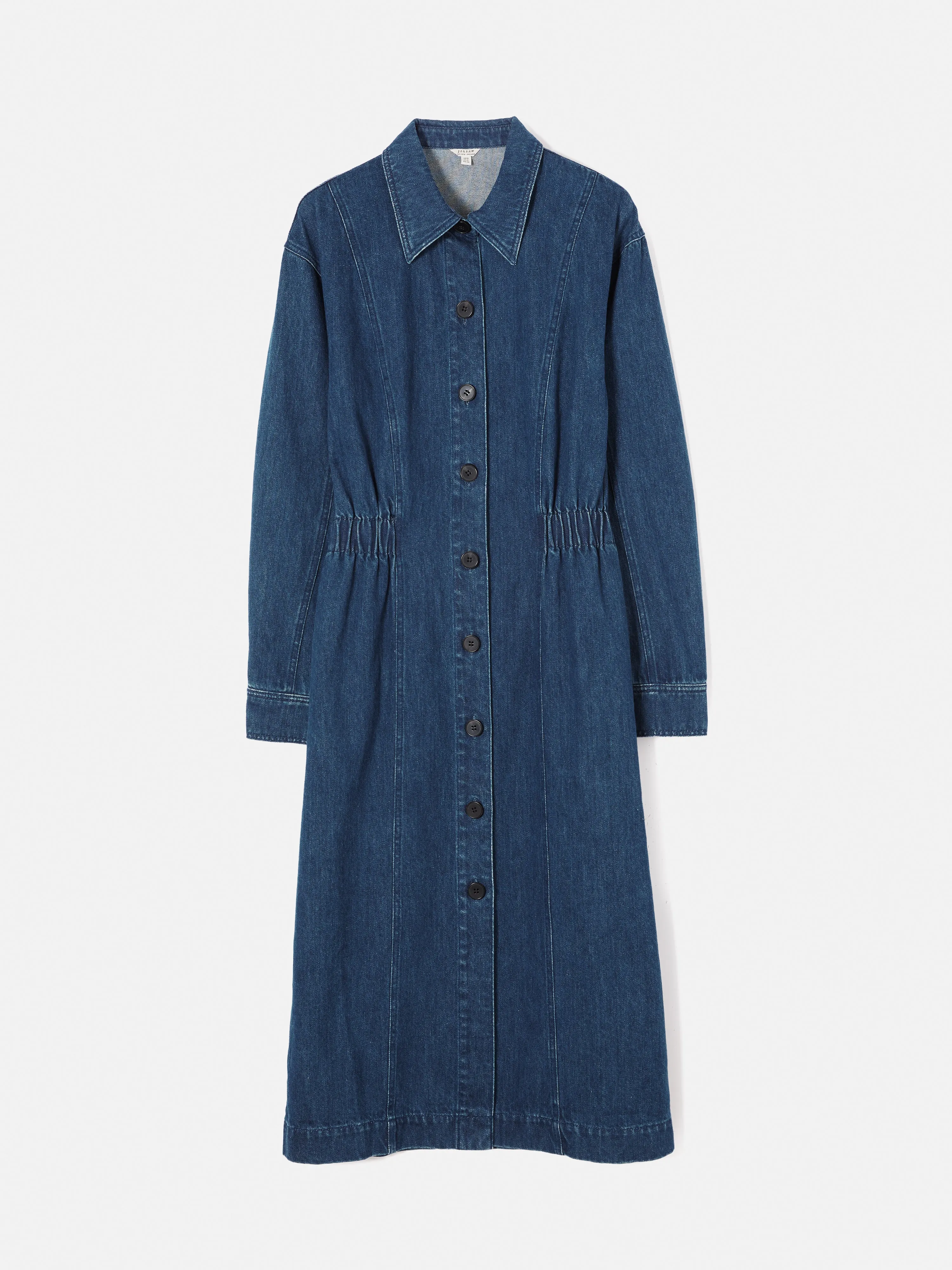 Denim Gathered Dress | Blue