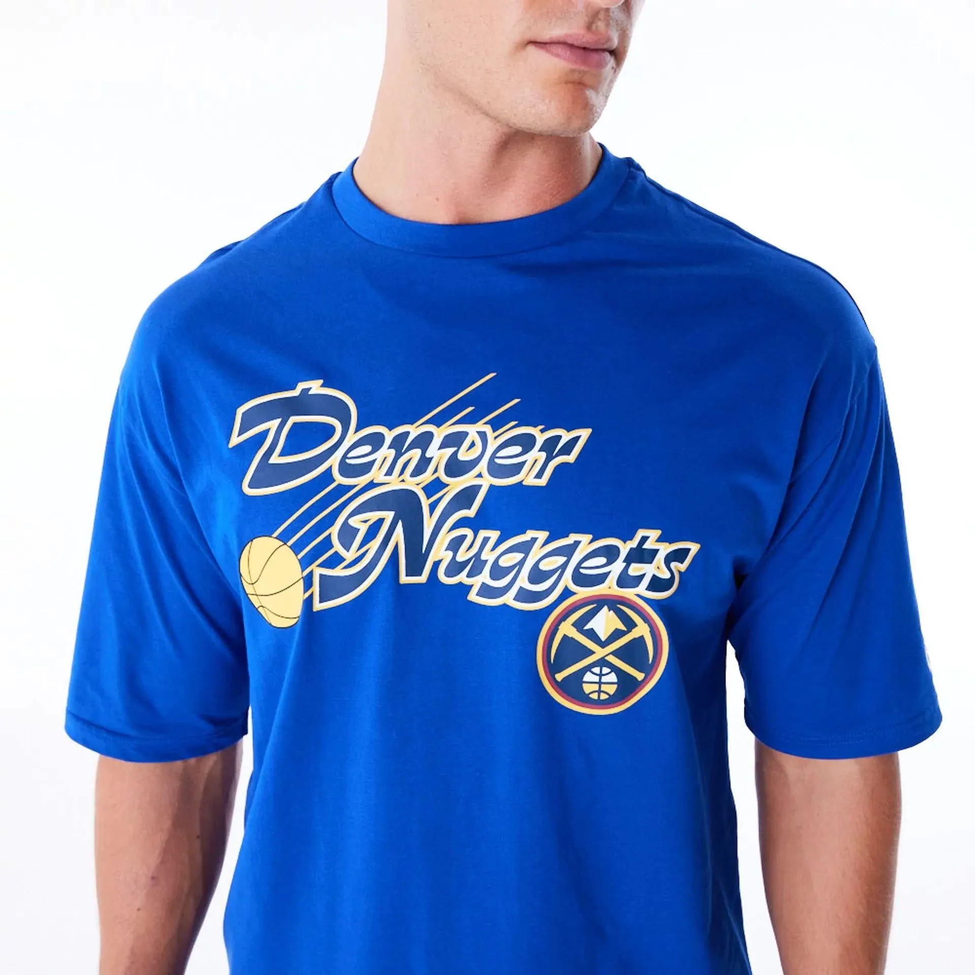 Denver Nuggets NBA Script Blue Oversized T-Shirt