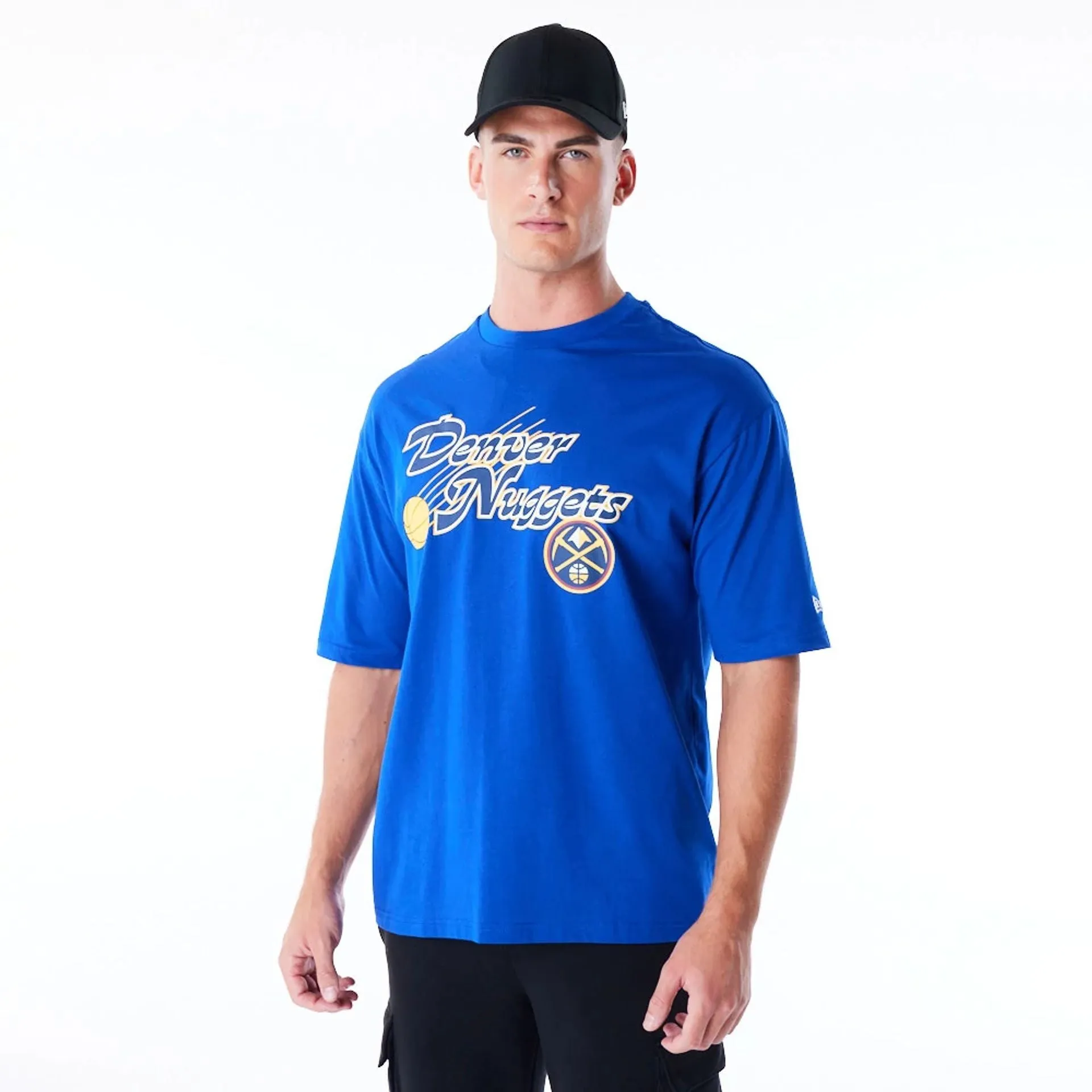 Denver Nuggets NBA Script Blue Oversized T-Shirt