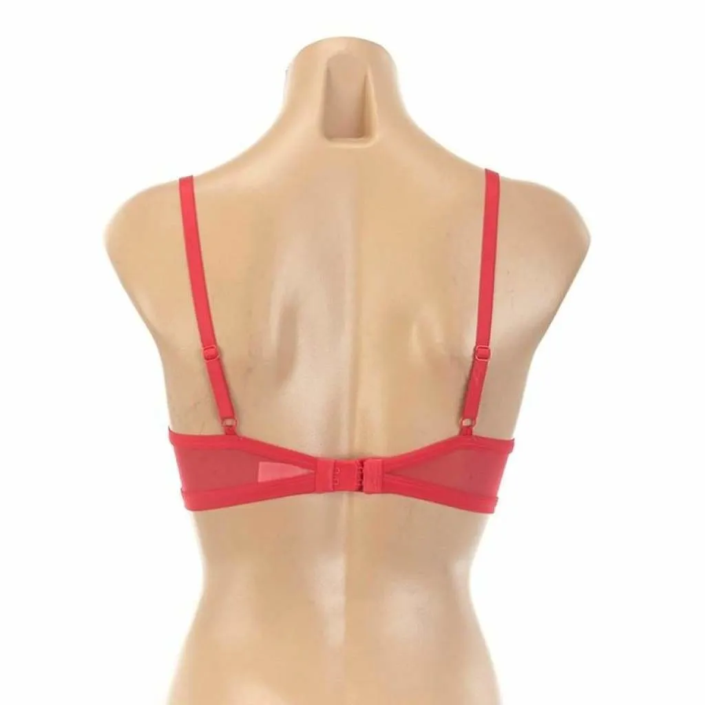 DKNY 453237 Perfect Profile Push-Up T-Shirt Underwire Bra 32DD Red NWT