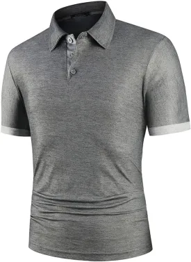 Dninmim Men's Lapel Collar Contrast Color Short Sleeve Polo Shirt Summer Casual Business Golf Sports Shirt