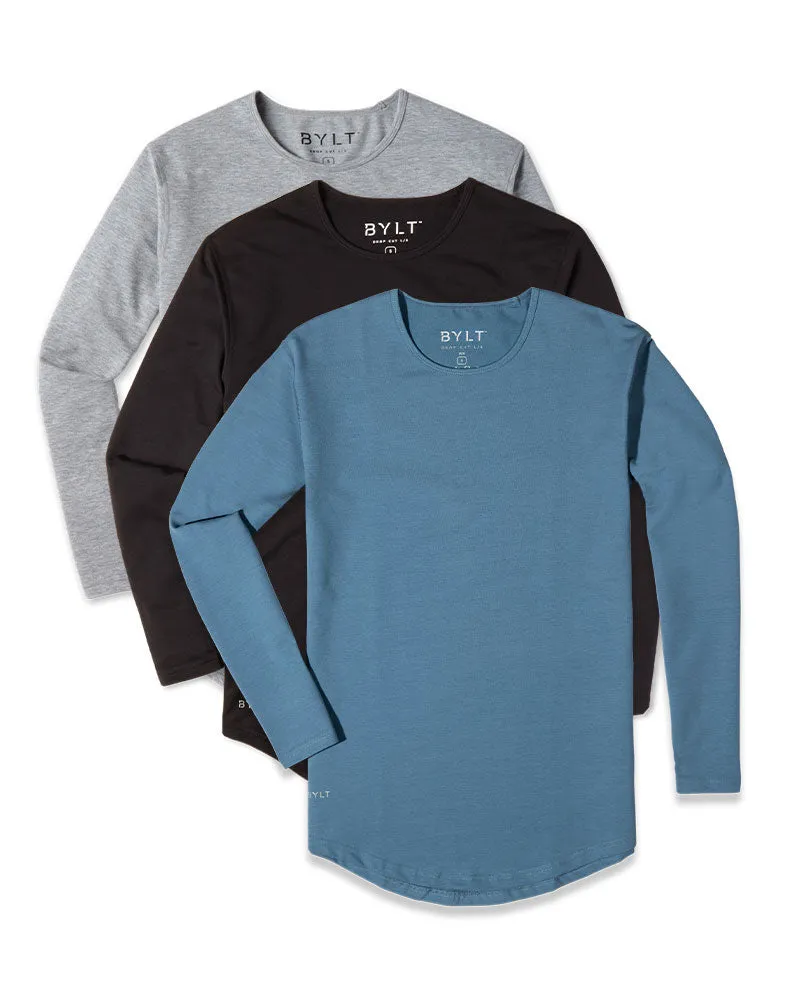 Drop-Cut Long Sleeve: LUX - Custom 3 Pack