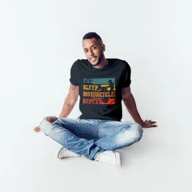 Eat Sleep Moto Repeat Black Unisex T-Shirt