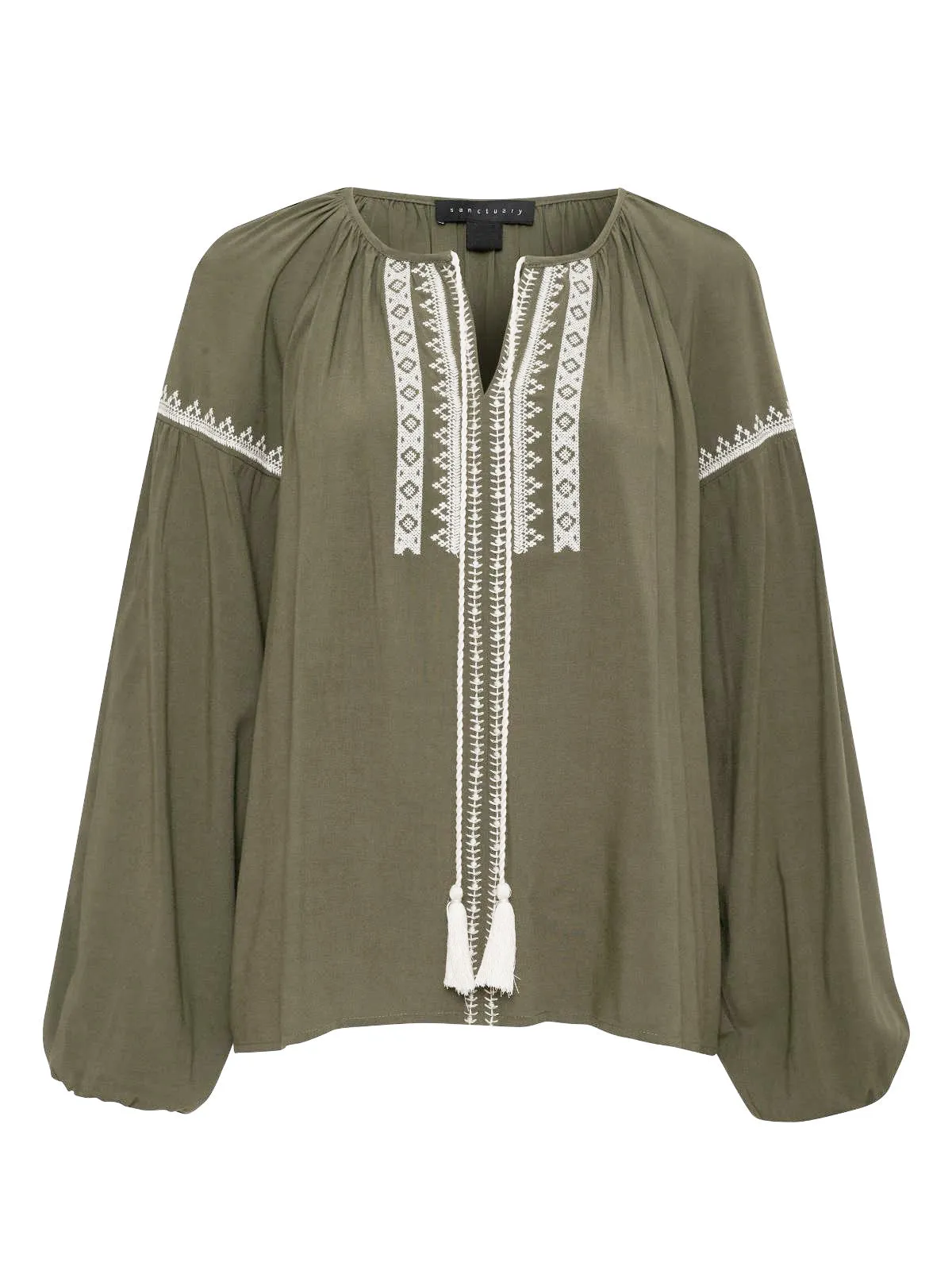Embroidered Blouse Burnt Olive