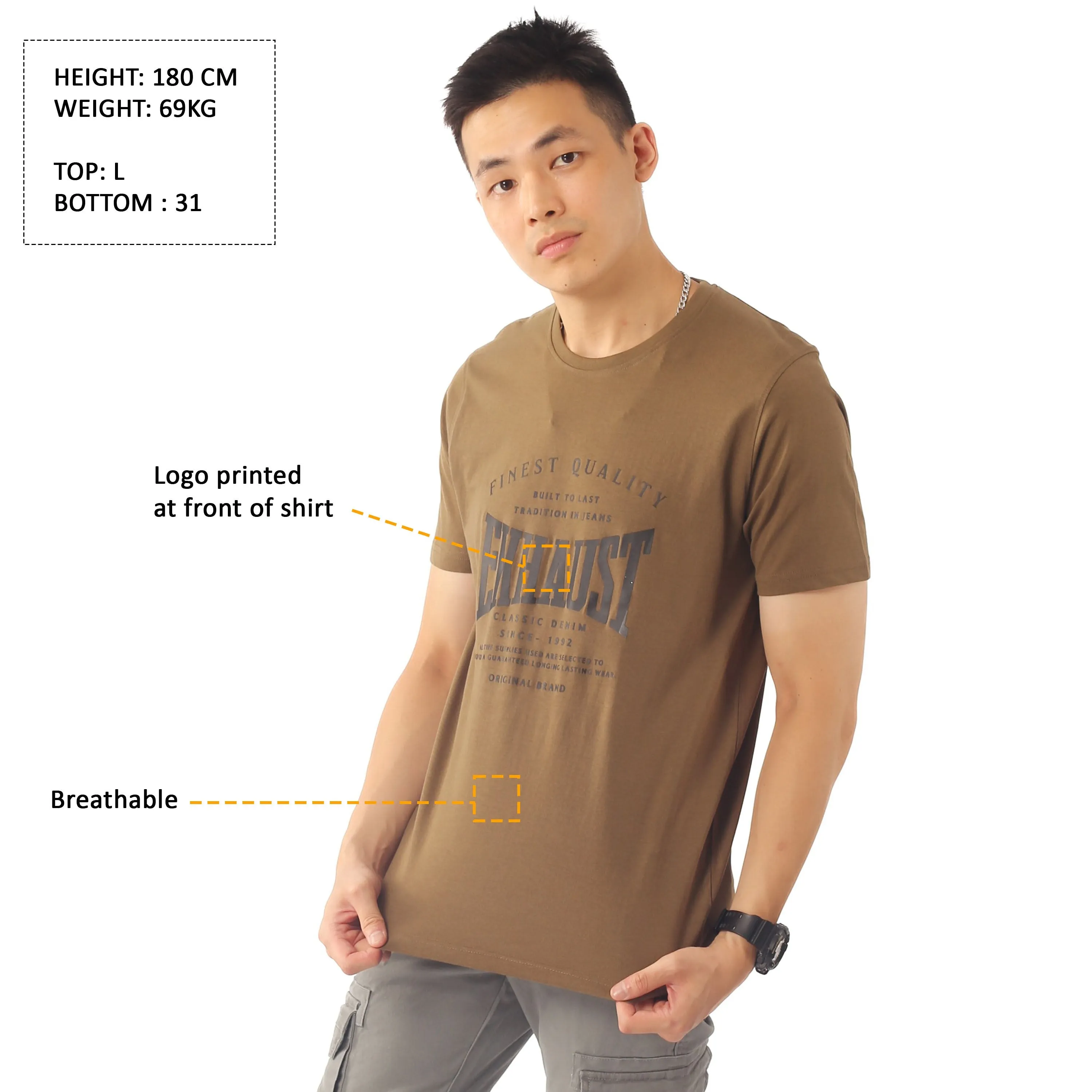 EXHAUST ROUND NECK T SHIRT [FREE CUT] 1650