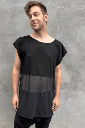 Five and Diamond Half Mesh Oversize Top