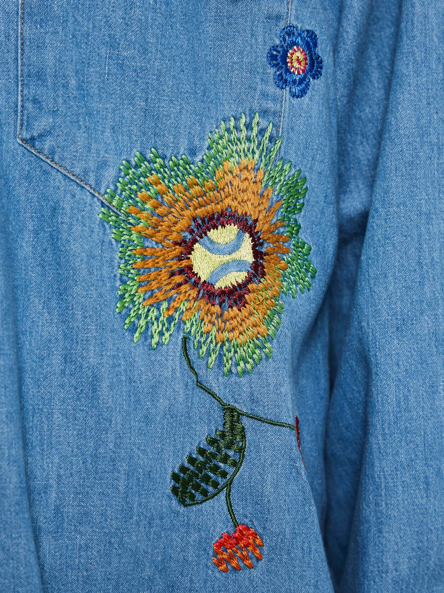 Floral Western Shirt in Denim
