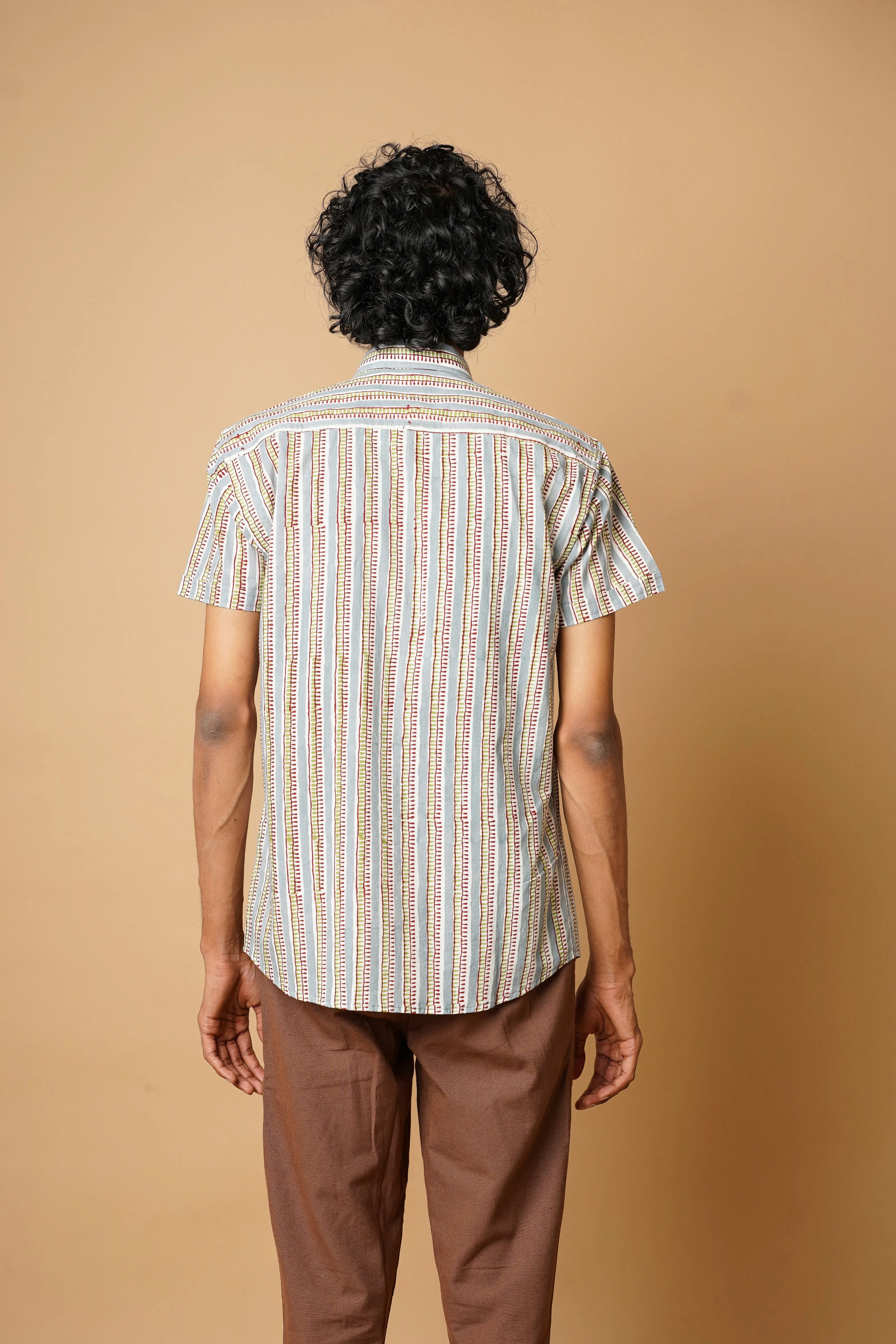 Hand Block Men's Half Sleeves Shirt