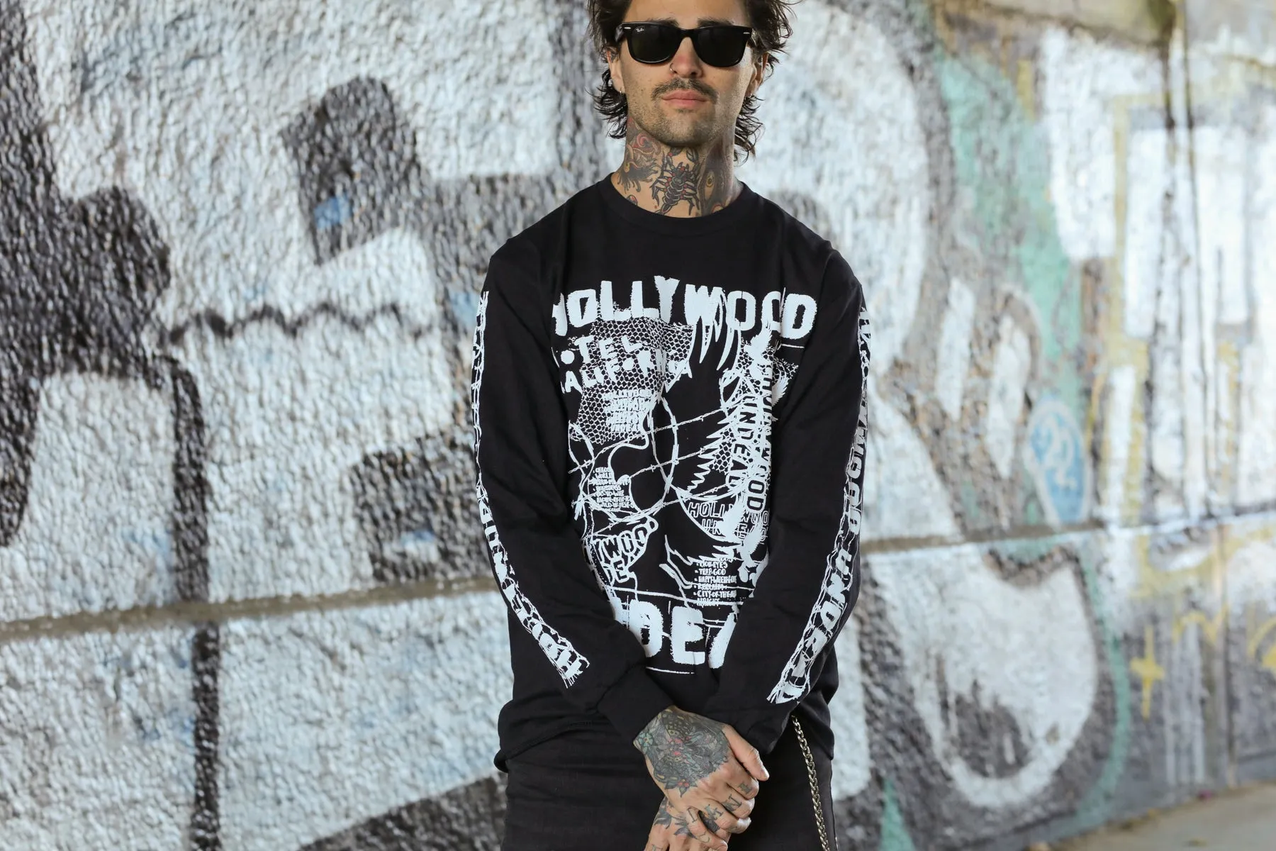 HK Collage Longsleeve Shirt (Black)