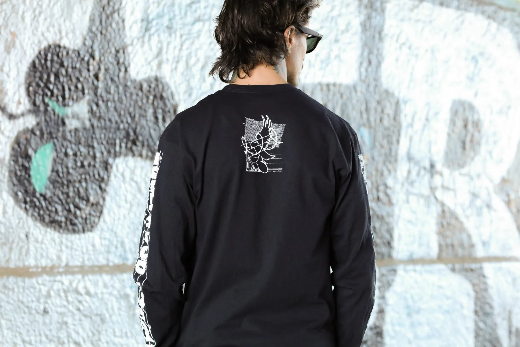 HK Collage Longsleeve Shirt (Black)
