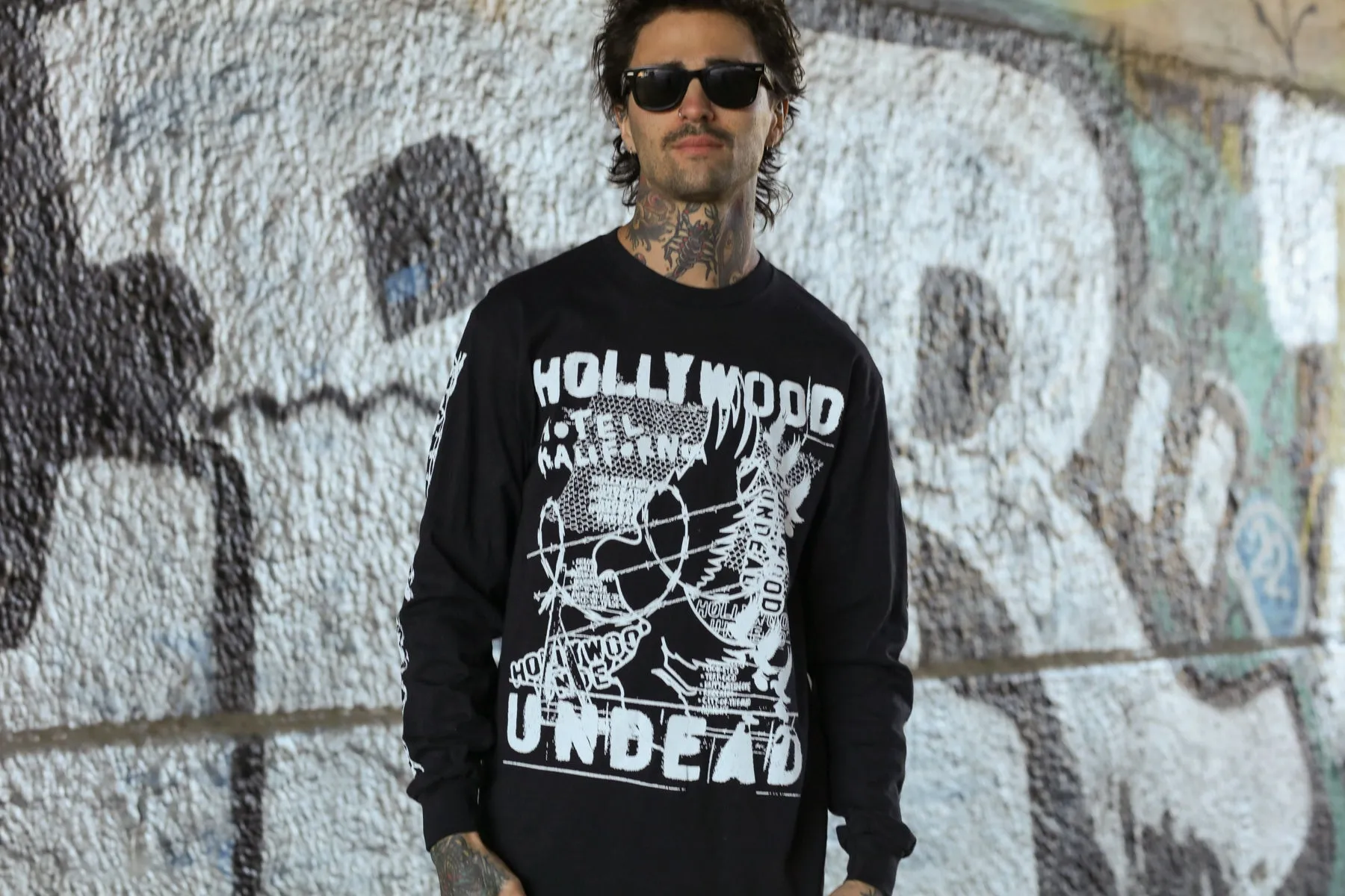 HK Collage Longsleeve Shirt (Black)