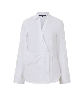 Isabelle Poplin Asymmetric Shirt - White