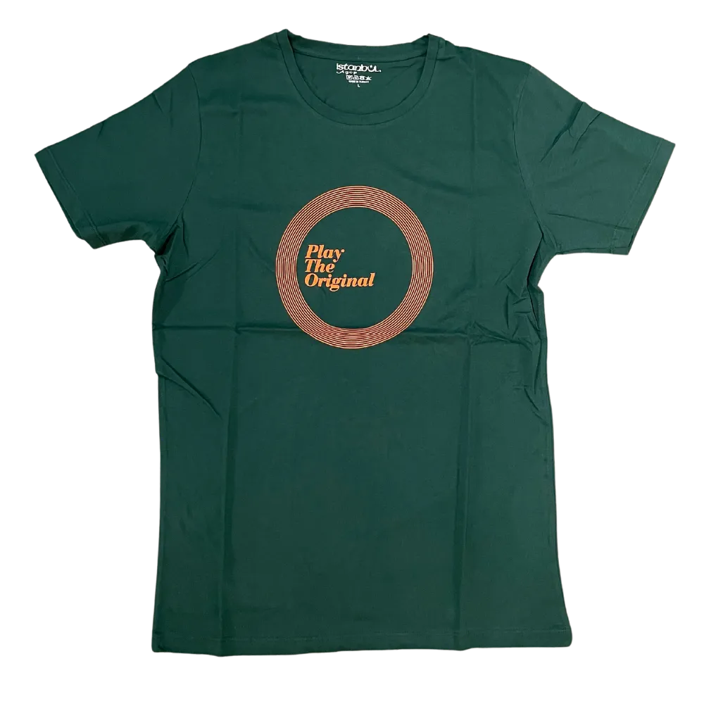 Istanbul Agop T Shirt "PLAY THE ORIGINAL" (ORANGE LOGO) GREEN T-Shirt