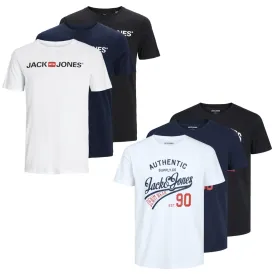 Jack & Jones Mens 'JJECORP' Logo T-Shirt - (3 Pack)