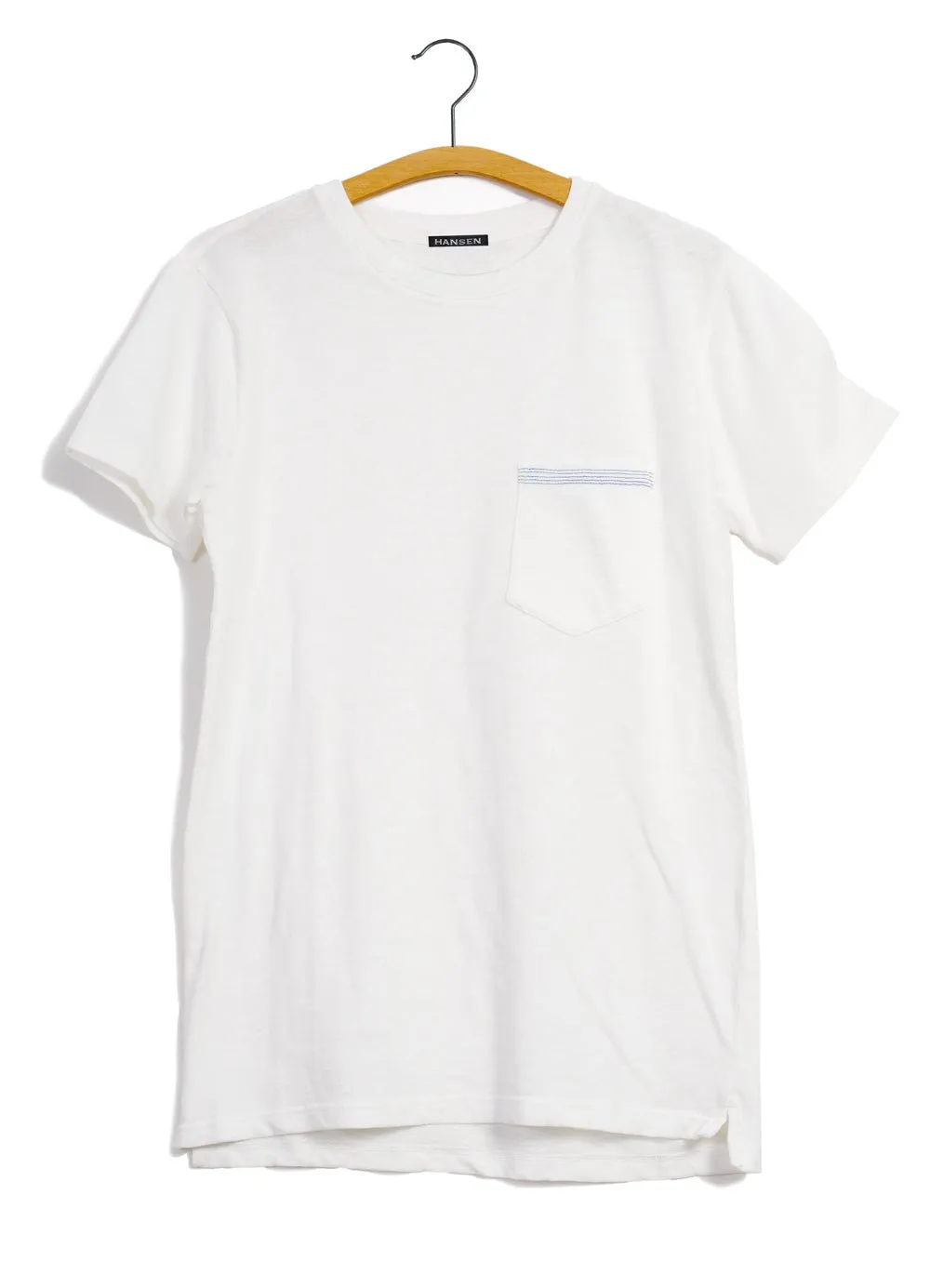 JAMES | Crew Neck Pocket T | White