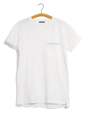 JAMES | Crew Neck Pocket T | White