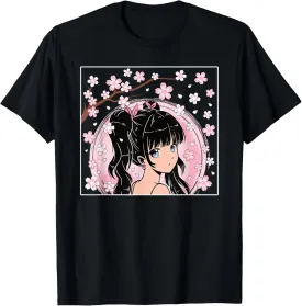 Japanese Anime Girl Manga Otaku Cherry Blossom T-Shirt