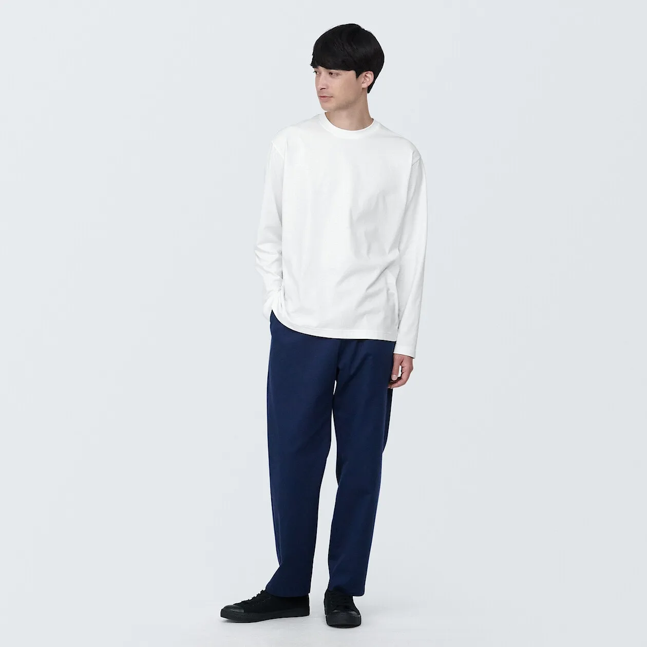 Jersey Crewneck Long Sleeve T-Shirt