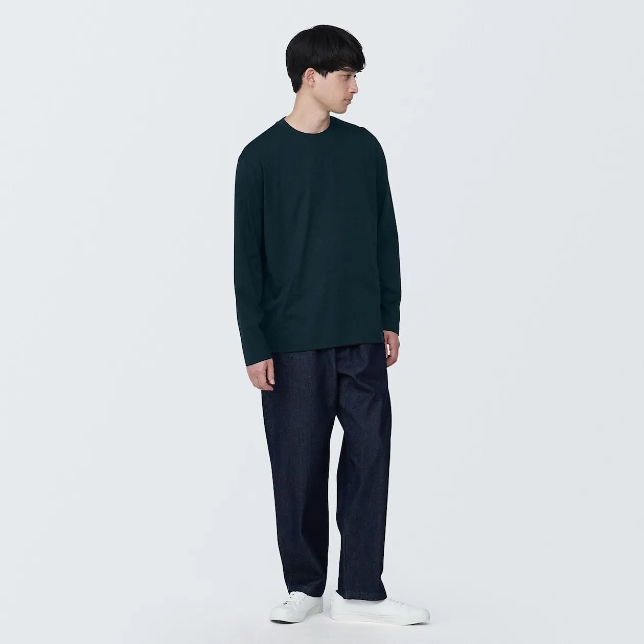 Jersey Crewneck Long Sleeve T-Shirt