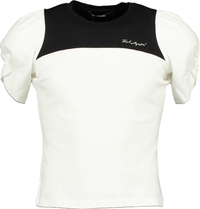 Karl Lagerfeld Black and White logo T-Shirt UK S