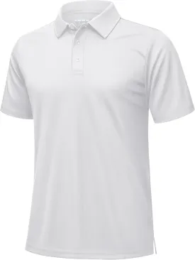 KEFITEVD Men's Polo Shirts Short Sleeve Dry Fit Collared T-Shirt Athletic Performance Polos for Running Golf Tennis