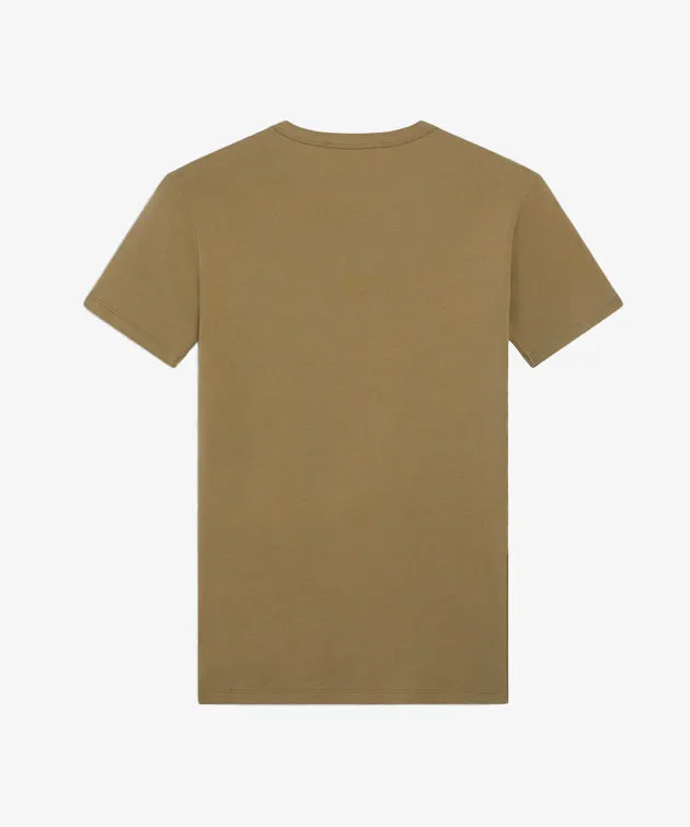 Kitsune Fitted Tee Profile Fox Patch Khaki