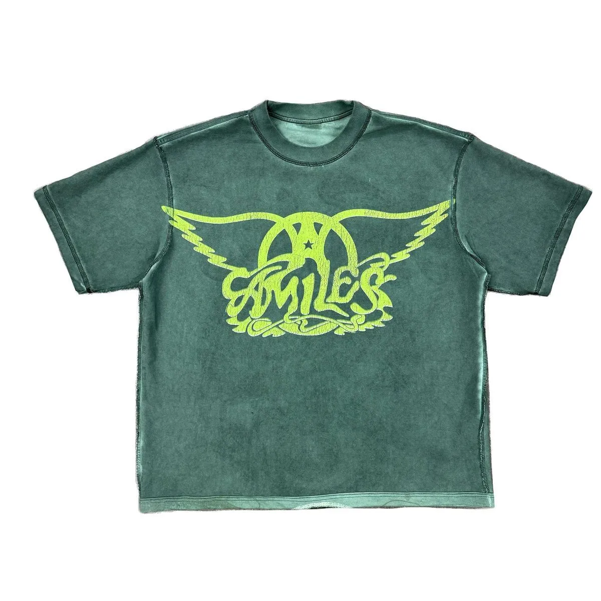 Kiy Studios "Skull 55" Grunge Tee - EVERGREEN