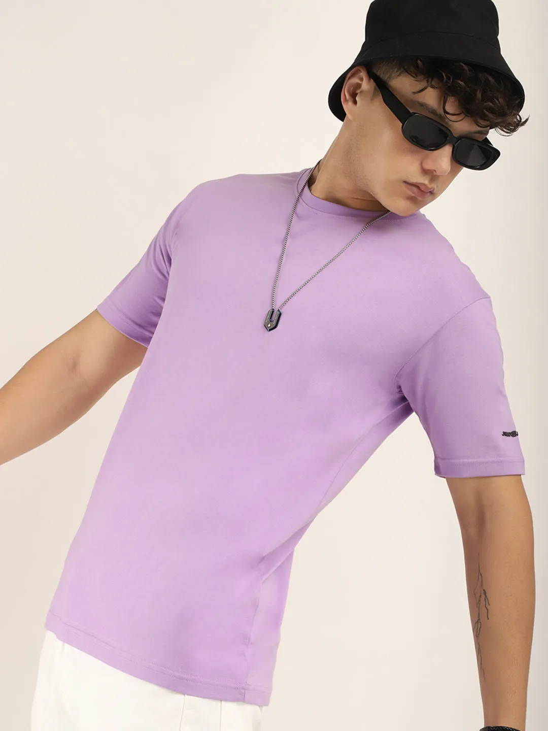 Lavender Cotton Slim Fit T-Shirt