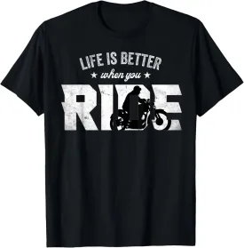 Life is Better When You Ride Vintage Motorcycle T-Shirt