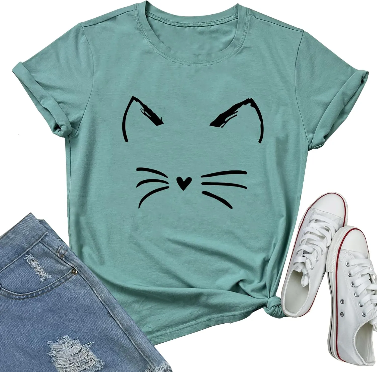 LOOKFACE Women's Cute T Shirt Junior Tops Teen Girls Graphic Tees