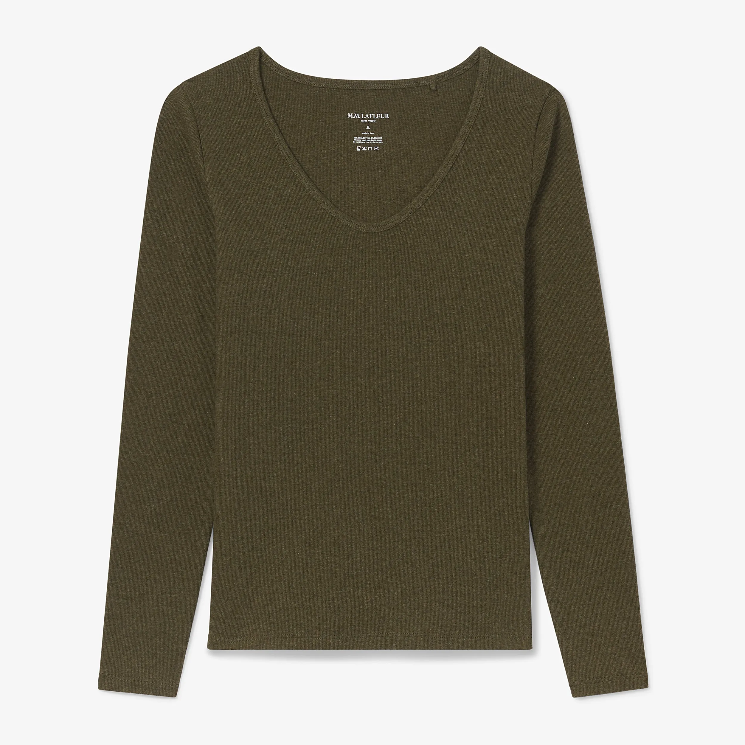Marcia T-Shirt - Ribbed Pima Cotton :: Army Melange