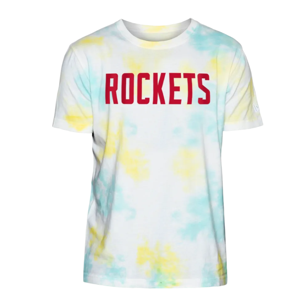 Men's Houston Rockets New Era Apparel Tie Dye Splatter Print T-Shirt