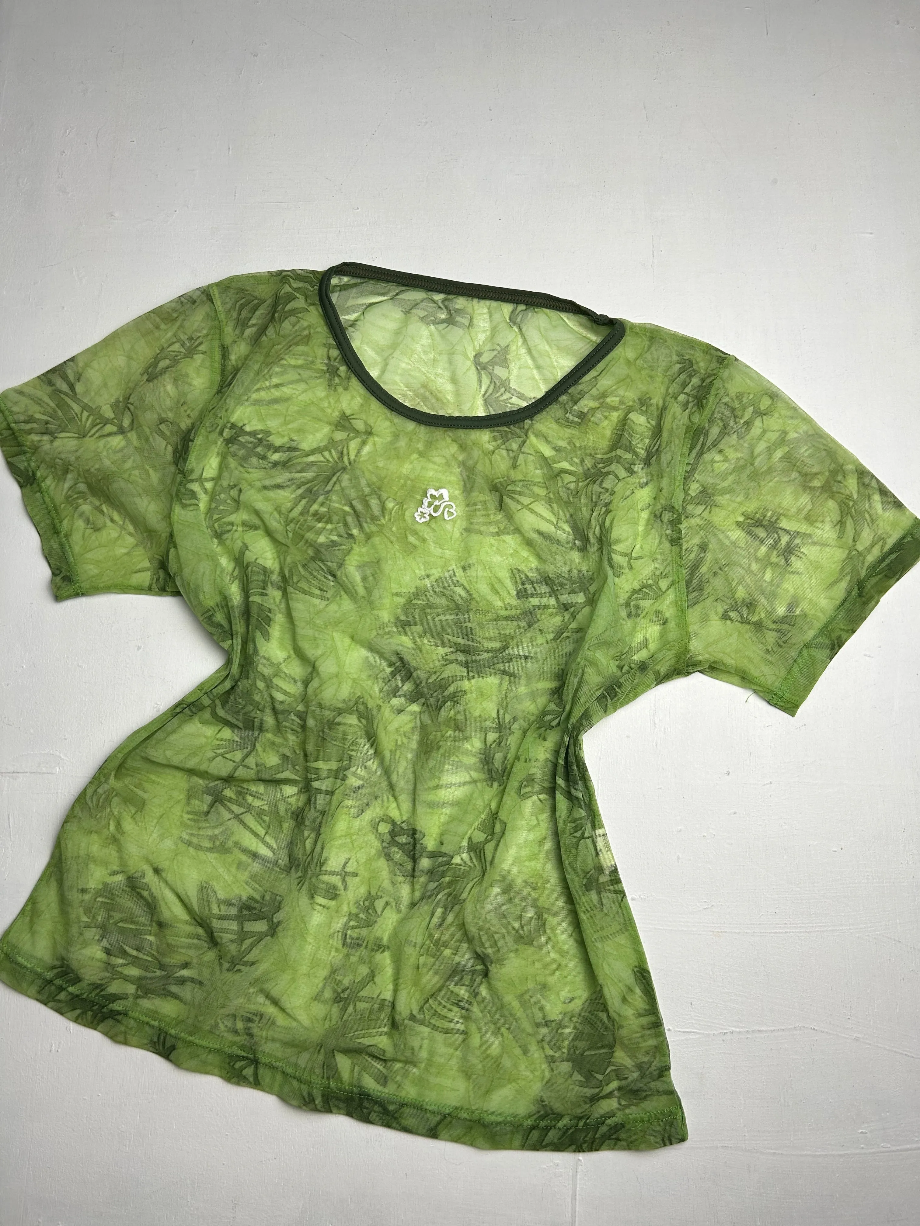 Mesh green  y2k vintage tee  90s y2k vintage (S/M)