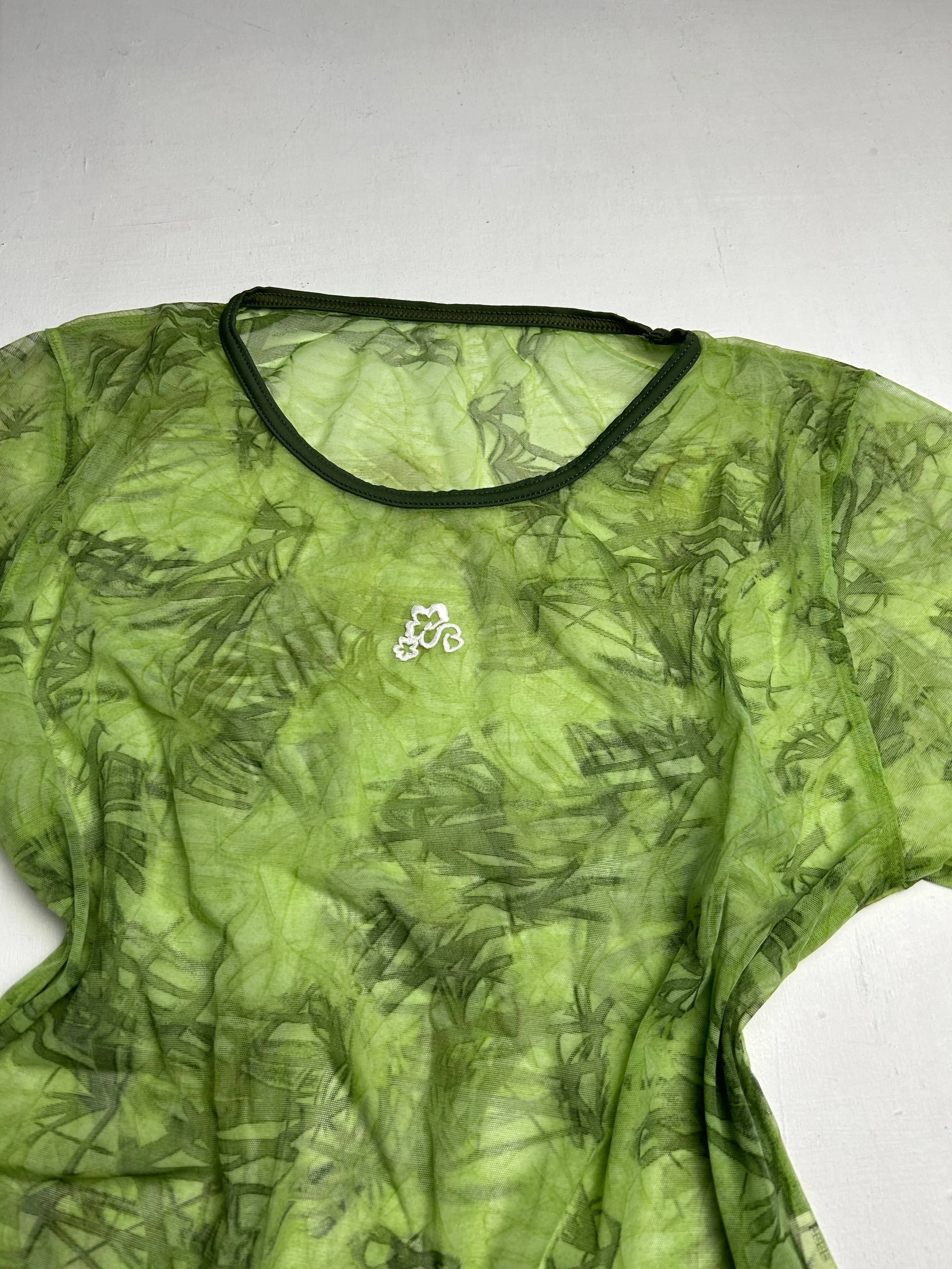 Mesh green  y2k vintage tee  90s y2k vintage (S/M)